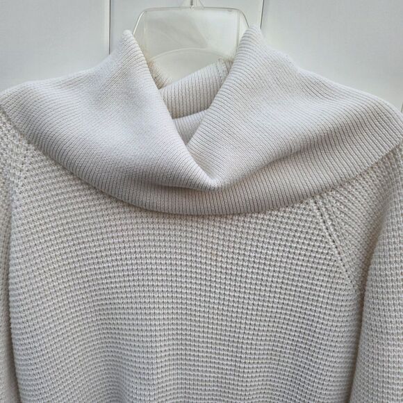 Michael Kors Cowl Neck Sweater Knit Pullover Tunic Top Neutral Cream Size S - Picture 5 of 15